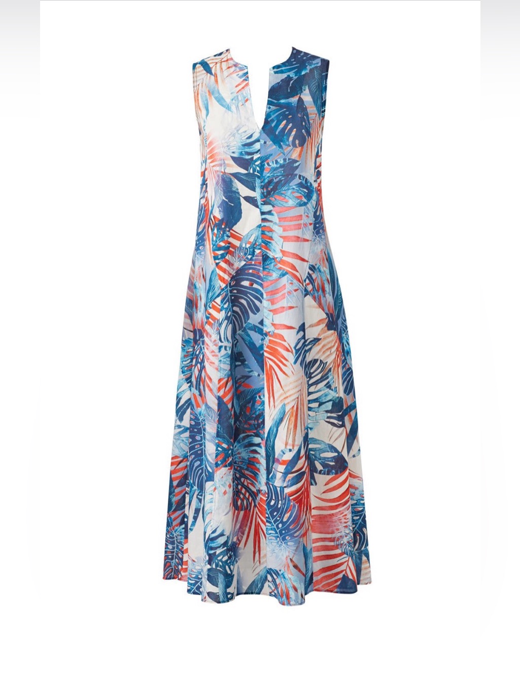 Fuzzi Tropical Print Sleeveless Midi Dress~Sz 40 (Us 4)~$740~